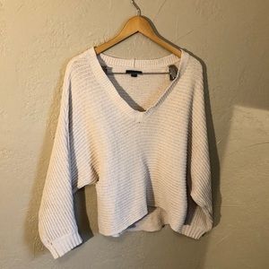 Chenille Slouchy V-neck Sweater